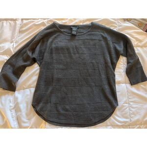 Design History Charcoal Gray 3/4 Sleeve Sweater Top - Women's Medium